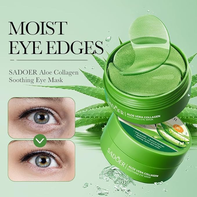 Aloe Vera Eye Mask (120 pcs) - Reduces puffiness and dark circles, firms and improves under-eye skin Under-eye patch for a rejuvenated look and minimises the appearance of fine lines and wrinkles