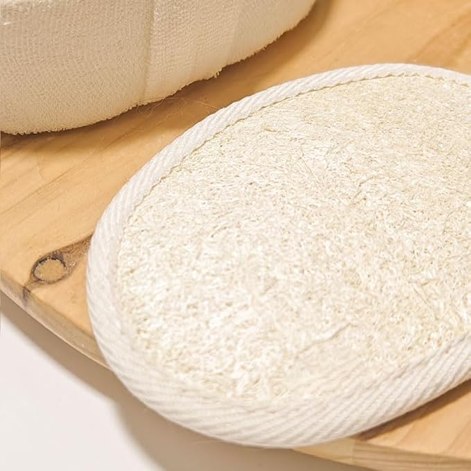 Natural Loofah Loofah Sponge loofahs for Travel Bath Sponge, Loofahs for Travel, Loofahs for Women and Men, Dishcloth Kitchen Cloth (2 Pack) (S)