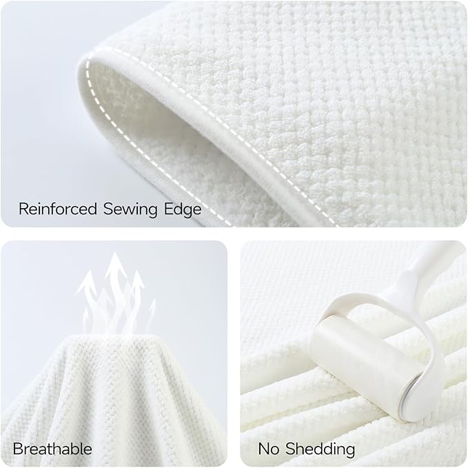 REDKISS Pack of 1 Jumbo Bath Sheet, 40 x 80 Inches Microfiber Oversized Bath Towel for Bathroom, Extra Large & Lightweight, Quick-Dry, Super Soft & Highly Absorbent, Perfect to Wrap Yourself In, White