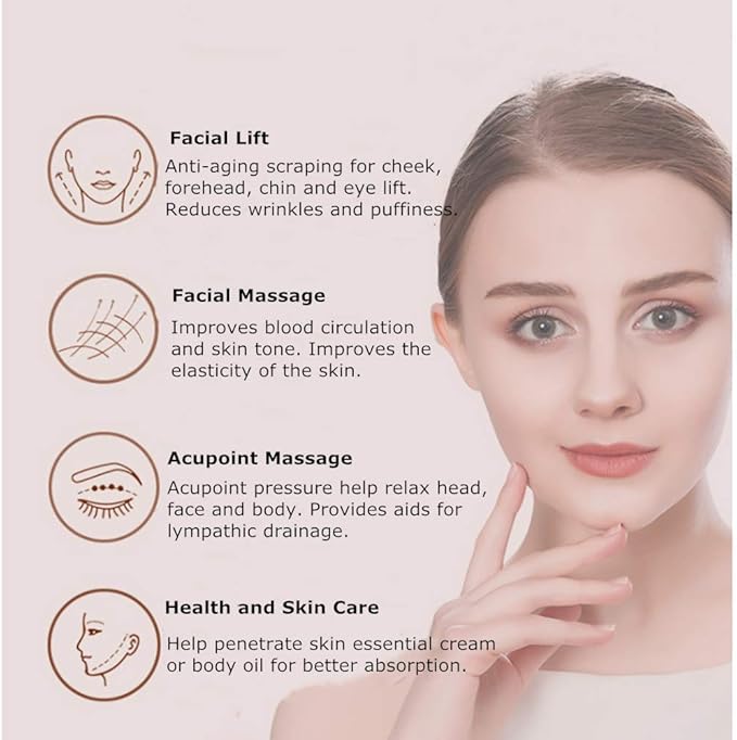 Rose Quartz Gua Sha Comb Massage Tool - Unique Comb Edge Gua Sha Board for SPA & Acupuncture Therapy (Heart Shape)