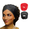 2Pcs black and red Mesh Hair Wraps, Thicker Soft Head Wraps for Women, Adjustable Stretchable Wrap Cap for Women Long Short Hair, Non-slip Washable Mesh Hairs for Makeup Washing Sleeping Spa