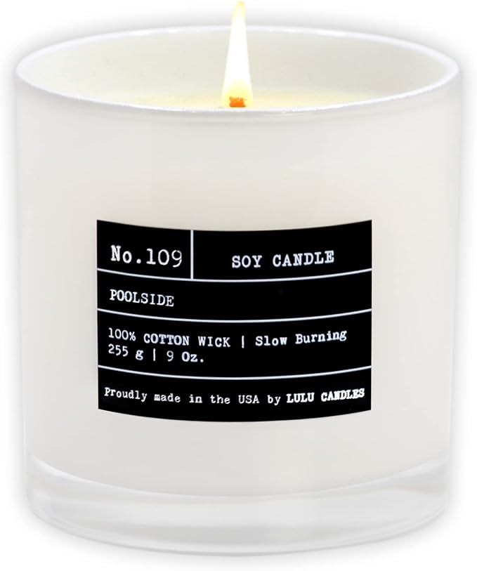 Lulu Candles | Poolside | Luxury Scented Soy Jar Candle | Hand Poured in The USA | Highly Scented & Long Lasting (9 Oz.)