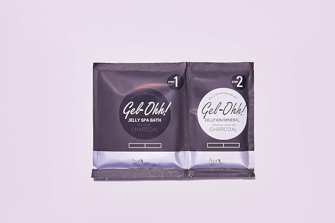 AvryBeauty Gel-Ohh Jelly Spa Bath 3 Pack, Charcoal Infused, Ginger and Lemongrass Scented, Pedicure, Salon Services, Jelly Pedicure, Pedi, Heat & Aroma Therapy