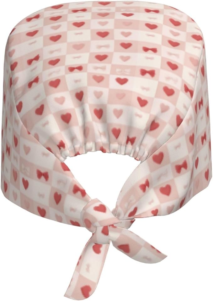 Scrub Cap for Women and Men Boho Black Leaf Pattern Adjustable Breathable Sweatband Hat for Work Kitchen Spa Shower Daily Use