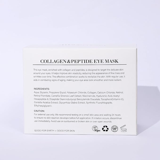 PEAUAMIE Under Eye Patches Collagen and Peptide Eye Mask for Dark Circles and Puffiness,Face Mask Skin Care Products 30 Pairs