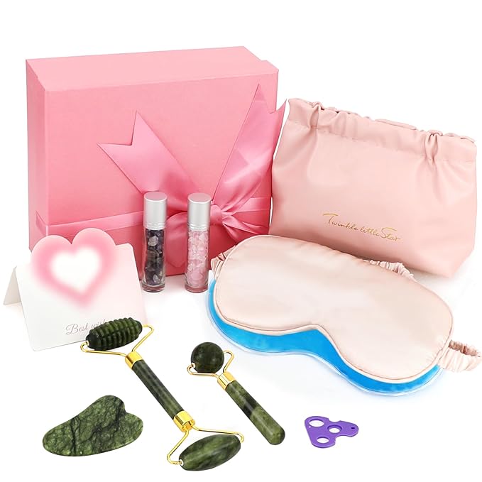 Gifts for Teenage Girls, Mothers Day Skincare Gift Tool Set for Teen Girls Ages 10 11 12 13 14 15 16 18,Tween Girl Gift Basket Stuffers,Daughter,Girlfriend Birthday Gift,Eye Mask,Jade Roller,Gua Sha
