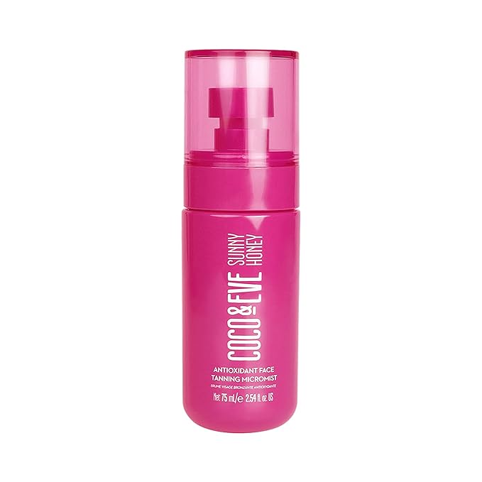 Coco & Eve Face Tanning Micromist – Sunless Facial Self Tanner Ultra Fine Mist for Face, Included Hyaluronic Acid & Antioxidants, Fast-Absorbing, Streak-Free Glow, Vegan & Cruelty-Free 2.54 Fl Oz