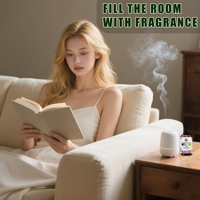 Lily Essential Oil - GV77ZF Lily Oils for Diffusers, Humidifiers, DIY Candles, Soap, Cleaning, Home, Office, Yoga, Massage, Gifts - 4 fl oz (120 ml)