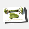 Jade Roller Gua Sha Facial Tools Set,Guasha Facial Massage Tool,Face Roller Skin Massager for Face,Neck and Eye Treatment Facial Roller (Green)