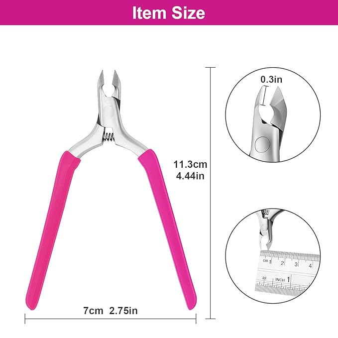 CGBE Cuticle Clipper Professional Cuticle Trimmer Remover Tools, Non-slip Silicone Handle Stainless Steel Alicates Para Manicura Profesional for Dry Skin (Rose)