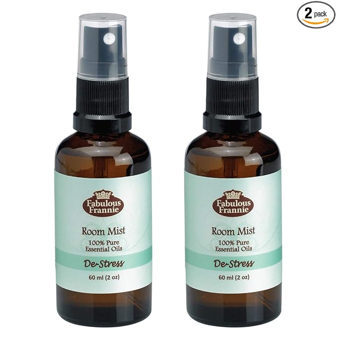 Fabulous Frannie De-Stress Essential Oil Pillow or Room Mist A Perfect Blend of Grapefruit, Ylang Ylang and Lavender Essential Oils 2oz Each 2pk