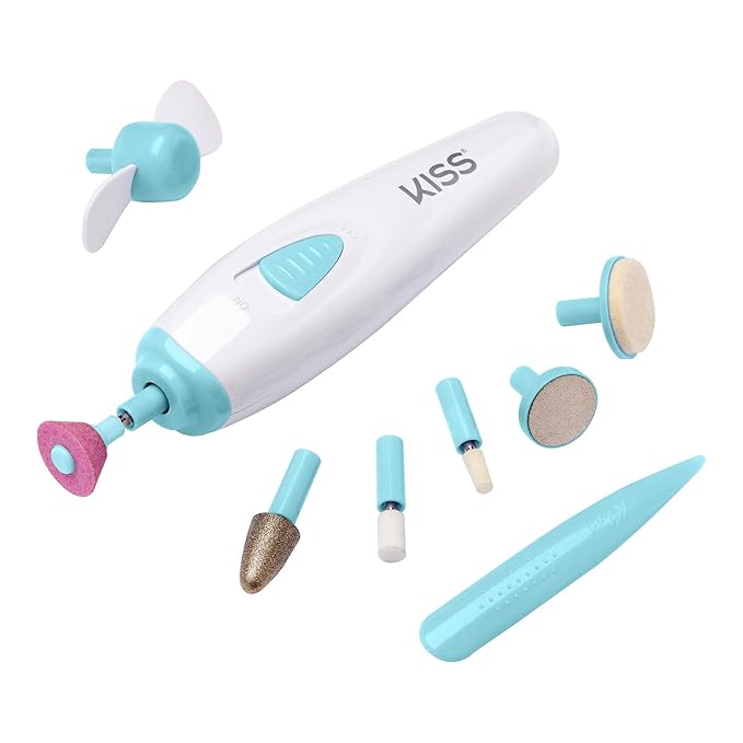 KISS Professional, Electric Nail Drill/Electric Nail File & Nail Dryer System, Includes 12 attachments, cuticle pusher, A/C adapter, storage case