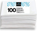 DAVELEN Essential Disposable Hair Towel for Women, 100 Pack 32 inch X 16 inch, Super Absorbent Quick Dry Hair for Drying Curly, Long & Thick Hair (White) (100)