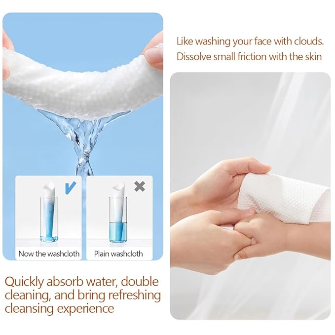Disposable Face Towel hot face Towel,Wet Wipes AK-SHIP Towels Suitable for Towel Warmers for Your Face,Can be Used in Towel dispensers or manually Soaked in Water.(60 pcs Soft Towels)
