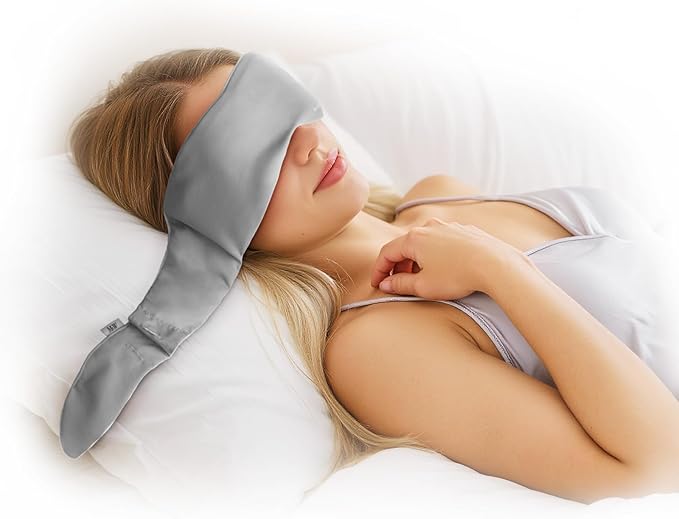 Weighted Eye Mask for Sleeping, Blackout Gravity Sleep Masks for Women Men, Cloud-Like Comfort Softness, 3D Contoured, Night Eye Covers for Side Sleeper, Meditation & Relaxation (Gray)