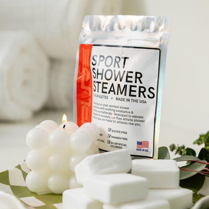 Sport Shower Steamers - USA Made with Natural Eucalyptus Essential Oil, Aromatherapy, Stress and Sinus Relief, Muscle Recovery for Athletes, Best Birthday Presents and Mother’s Day Gifts for Runners