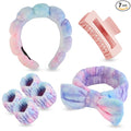 7 Pcs Spa Set, Facial Headband and Wristband Set, Skincare Accessories, College Style Girl Idea Gifts, Hair Accessories for Women and Girls（Tie Dye）