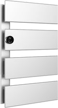 K&KALONZO Electric Towel Warmer, 18.35" W x 31" H Wall-Mounted Towel Heater with Built-in Timer, Waterproof Aluminum Towel Warmer for Bathroom, Support Plug-in and Hardwired, Silver, K4-L-S