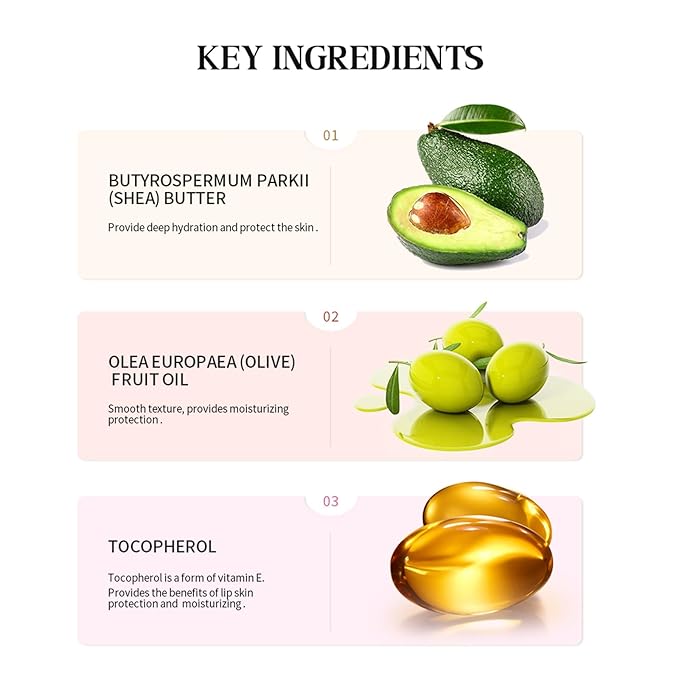 URQT Lip Butter Balm, Hydrating, Nourishing & Softening Lip Care with Natural Oils & Fruit Extracts, Long-Lasting Moisture, Non-Sticky Shine, Soften Dry Lips Lip Care (#4 Cake (glitter)