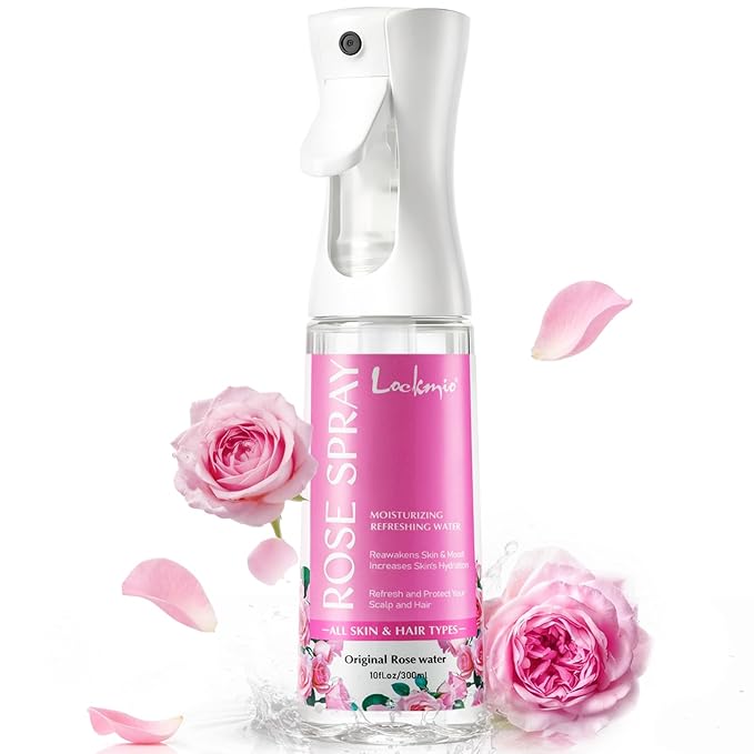 Rose Water Spray for Face & Hair - 10 Fl Oz Hydrating Face Mist for All Skin Types - Refreshing Rose Toner for Face, Skin & Hair Care, Alcohol-Free & Gentle Formula