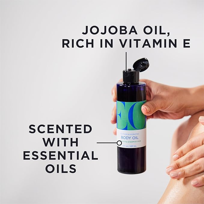 EO Body Oil Grapefruit Mint 8 oz Pack of 1, Nourishes Skin, Contains Vitamin E