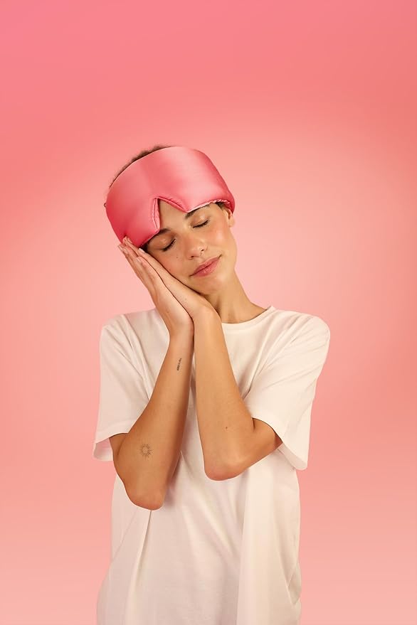 Glow People Silk Sleep Mask – 100% Mulberry Silk Eye Mask for Sleeping, Total Blackout, Cloud-Soft and Adjustable for Beauty Sleep and Travel - Rose Dust