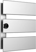 K&KALONZO Electric Towel Warmer, 18.35" W x 22.8" H Wall-Mounted Towel Heater with Built-in Timer, Waterproof Aluminum Towel Warmer for Bathroom, Support Plug-in and Hardwired, Silver, K3-L-S