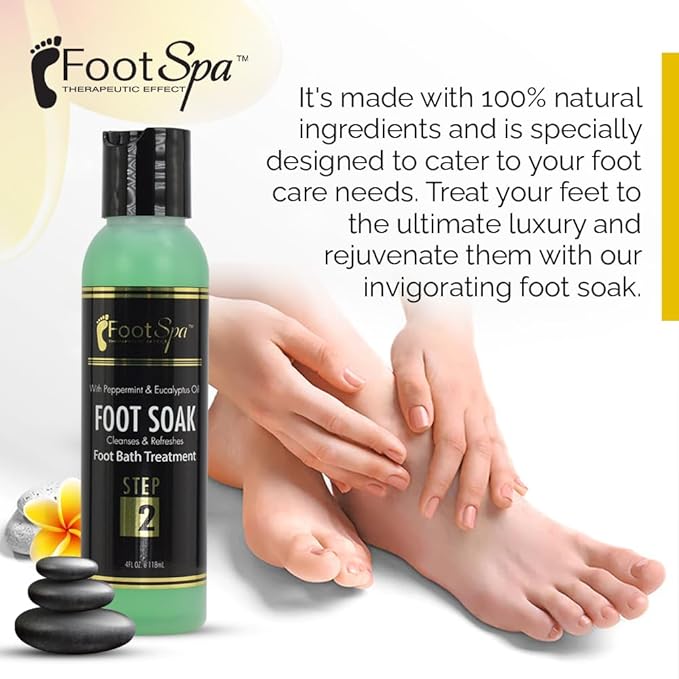 FOOT SPA - Foot Soak, Cleanses, Softens, and Refreshes - Made with Eucalyptus and Peppermint Oil – 4 Oz