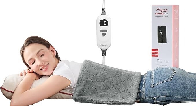 Heating Pad for Back Pain Relief fsa Eligible Items only List 12 x 24, Portable Heating Pad for Shoulder, Neck, Cramp, Menstrual Pain, with Upgraded 4 Timer & 6 Temperature Controller