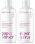 ATTITUDE Bubble Bath, EWG Verified, Plant and Mineral-Based, Dermatologically Tested, Vegan Body Care Products, White Tea Leaves, 16 Fl Oz (Pack of 2)