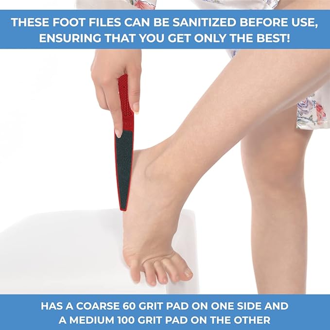 ForPro Professional Collection Red Panda Foot File, 60/100 Grit, Double-Sided Pedicure File for Feet and Heels, 10.5” L