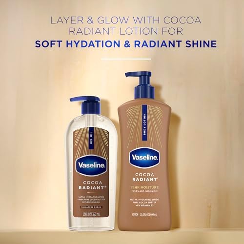 Vaseline Cocoa Radiant Body Gel Oil for Glowing Skin with Cocoa Butter 12oz - Image 5