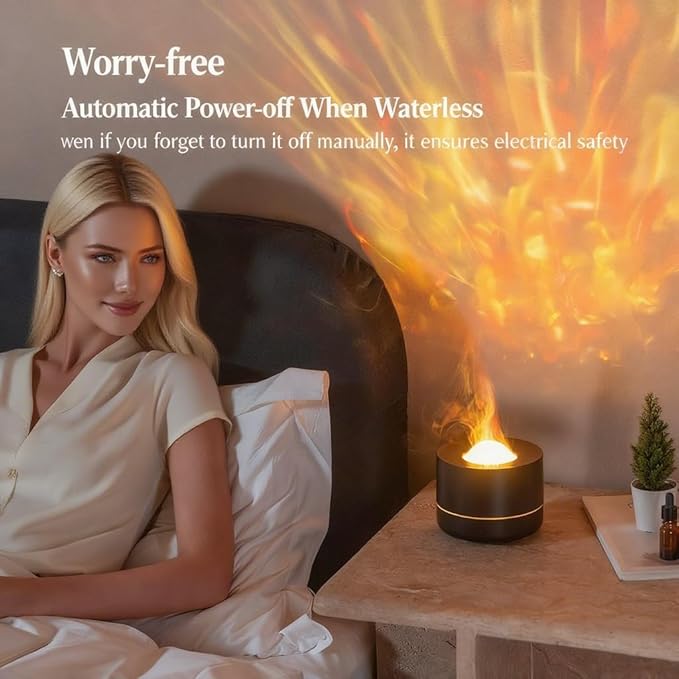 3-in-1 Galaxy Projector Humidifier & Essential Oil Diffuser, 7-Color Rotating Star Night Light with Healing Water Wave Lighting, Aromatherapy for Relaxation & Sleep, for Bedroom Home Decor