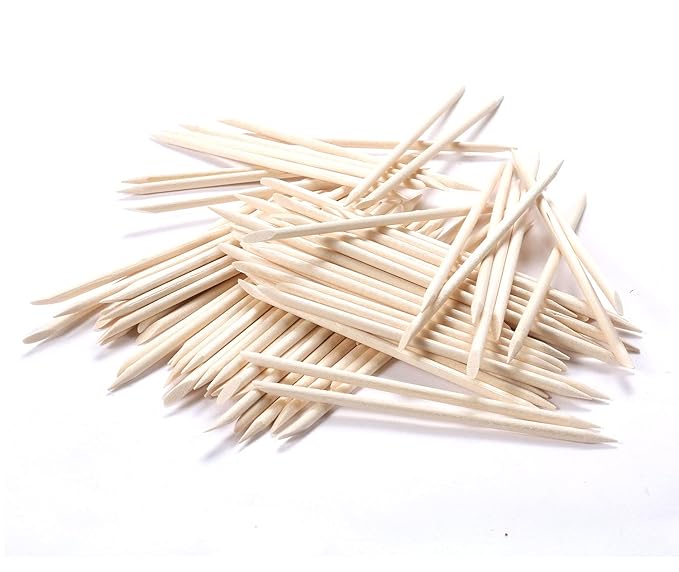 100Pcs Orange Wood Sticks for Nails, HOOMBOOM Double Sided Cuticle Pusher Remover Nail Art Manicure Pedicure Tool for Manicure Pedicure
