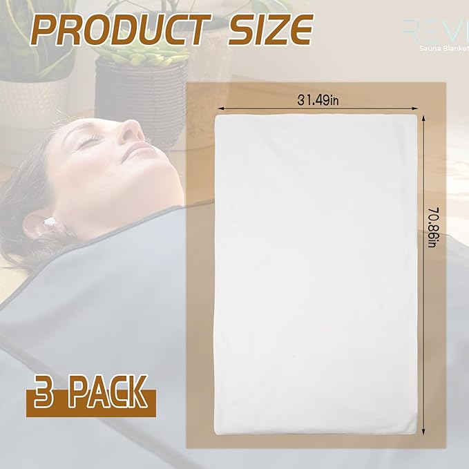 31"x71" Sauna Blanket Insert 3 Pack Machine Washable Blanket Towel Insert Super Absorbent Towel for Infrared Sauna Blankets (3, White)