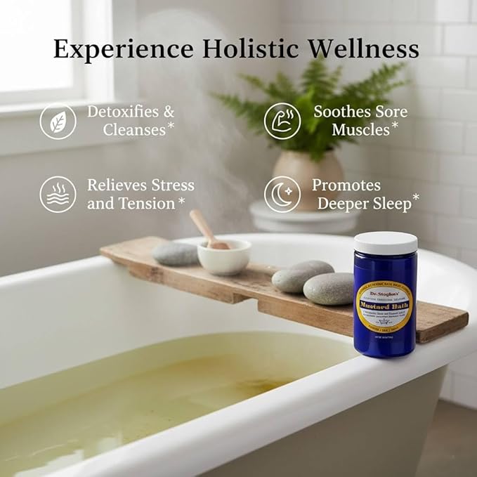 Dr. Singha’s Mustard Bath – Therapeutic Bath Salts for Relaxation, Soothing Comfort & Refreshing Aroma – 28 oz Aromatherapy Soak with Mustard Seed & Essential Oils - Bathing Alternative to Epsom Salt