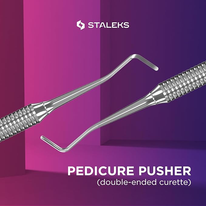 Staleks Pro Pedicure Curette Expert 20 Type 2 – Professional Double-Ended Pedicure Tool Ingrown Nail & Callus Remover Stainless Steel Ergonomic Grip Corrosion Resistant