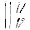 HOFASON 2PCS Cuticle Pushers and Nail Polish Remover, Stainless Triangle Nail Scraper Professional Durable Tool for Gel Removal, Nail Care Polish for Women Home Manicure Pedicure Tools Kit(Silver)