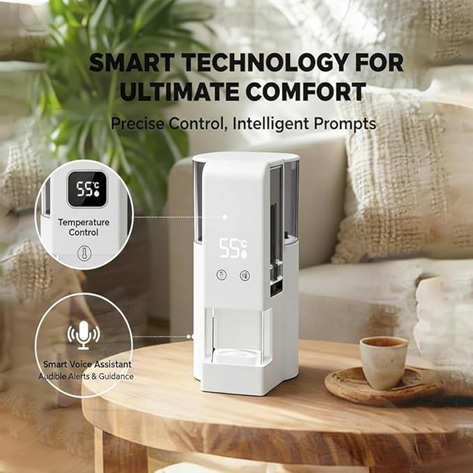 5s Fast Hot Towel Dispenser, 55°C (131°F) Constant Temp, 500ml Tank, Auto-Dry & Safe, Portable for Spa, Facial, Bathroom & Home (Hot Towel Heater with 2 Rolls of Towels)