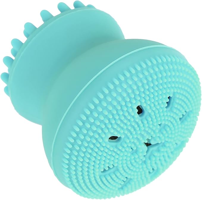 Facial Cleansing Brush Jellyfish Face Brush Exfoliating Face Brush Massaging Facial Cleansing Spin Brush Face Cleanser Brushes for Men Women(Verde)