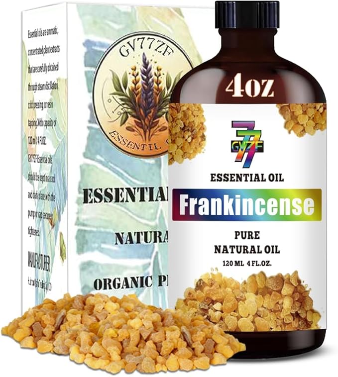 Frankincense Essential Oil - GV77ZF Frankincense Oils for Diffusers, Humidifiers, DIY Candles, Soap, Cleaning, Home, Office, Yoga, Massage, Gifts - 4 fl oz (120 ml)
