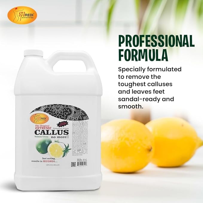 SPA REDI Professional Callus Remover, High-Performance Pedicure Treatment for Salons & Spas – Professional Strength, Unlimited Supply for Superior Callus Removal, Lemon & Lime, 128 Oz