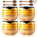 4Pcs Lip Balm Honey Pot, Propolis Moisturizing Honey Lip Mask Lip Balm, Reduces Lip Lines, Prevention Dry and Cracked Lip Scrubs Exfoliator. …