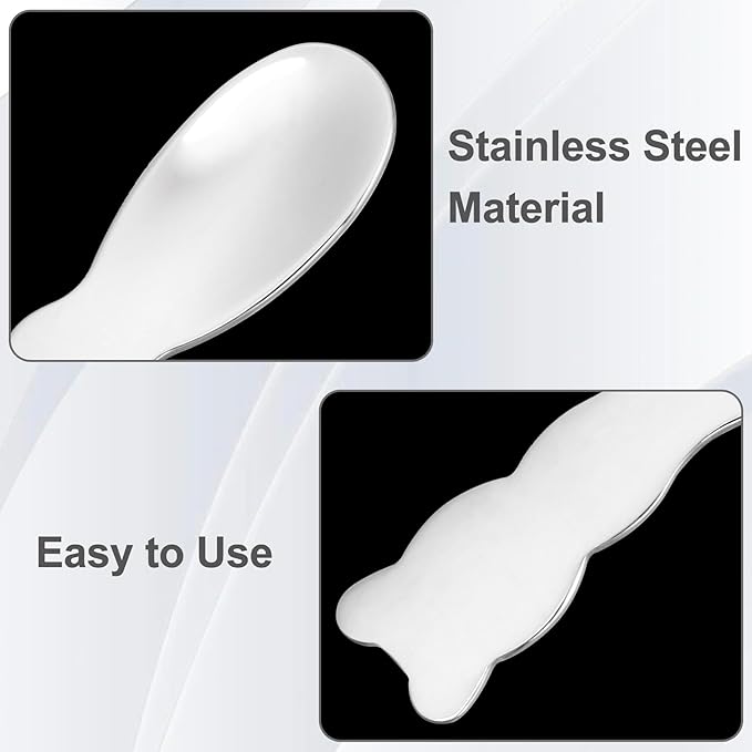 Pndeyo 3pcs Mini Stainless Steel Makeup Spatula, Reusable Cosmetic Cream Spatulas Spoon, Skincare Scoop Applicator Facial Massage Beauty Tools for Mixing and Sampling Face Eye Cream- Silver