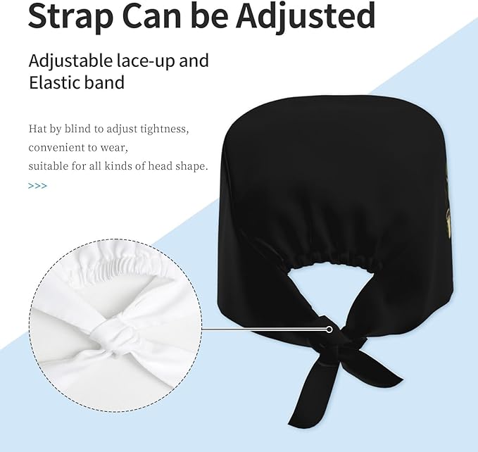 Alligator Ice Cream Working Cap, Scrub Cap with Sweatband, Adjustable Tie Back Hat Breathable Headgear for Women/Men
