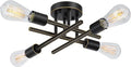 SunRider Industrial 4-Light Semi Flush Mount Ceiling Light Fixture, Oil Rubbed Bronze Hallway Lights, Retro Metal Sputnik Chandelier for Living Room