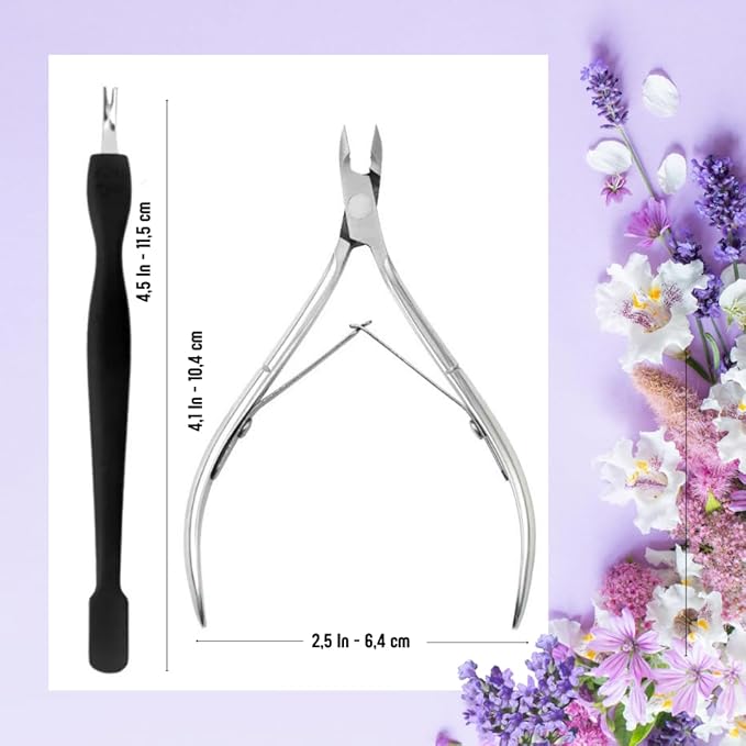 Nail Cuticle Trimmer with Cuticle Pusher Tool. Cuticle Nippers Professional and Nail Cuticle Remover. For Cuticle Care, Use Our Cuticle Cutter and Nail Cuticle Pusher. Stainless Steel Design.