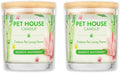Pet House Candles, Plant-Based, Clean Burning, Long Lasting Scented Candles for Pet Odor - Bamboo Watermint, 2 Pack