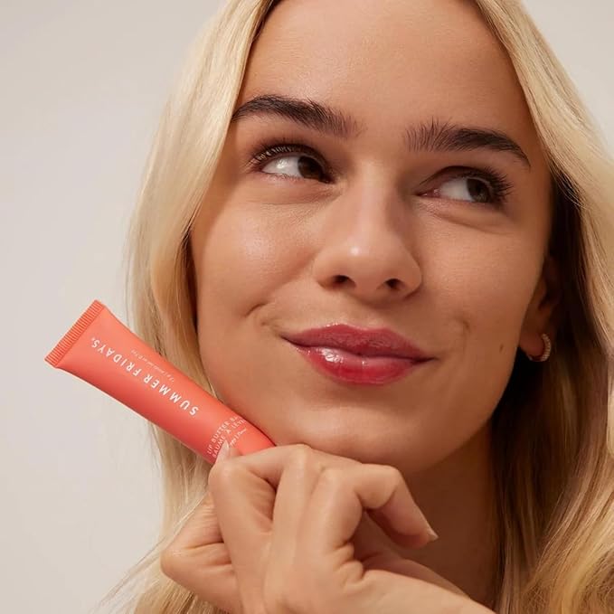 Summer Fridays Tinted Lip Butter Balm - Conditioning Vegan Lip Balm for Instant Moisture, Shine & Hydration - Sheer-Tinted, Soothing Skincare - Poppy (.5 Oz)