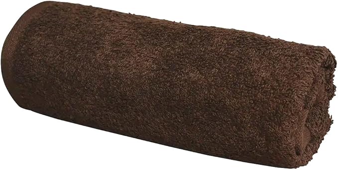 ForPro Premium Bleach Tough Salon Towels, Chocolate, 100% Cotton, Bleach-Proof Towels, Stain Resistant, 16” W x 27” L, 12-Count